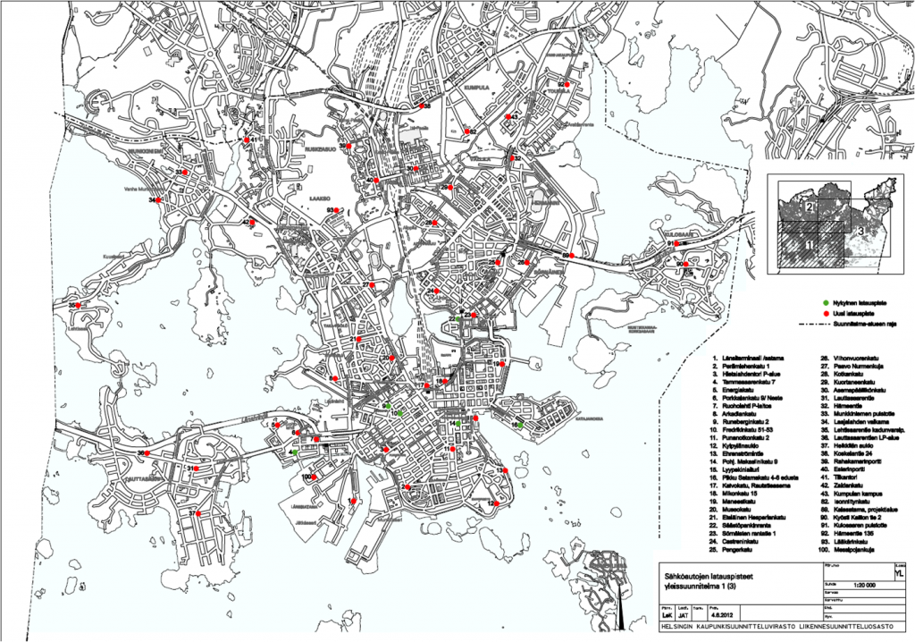Sähköautojen latauspisteet_Helsingin keskusta